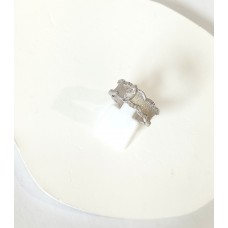 Γυναικείο ασημένιο δαχτυλίδι ανοιχτό με ζιργκόν (SR49)